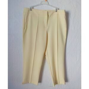 Counterparts Soft Yellow Ankle Pants Women 12 Flat Front Classic Career Casual